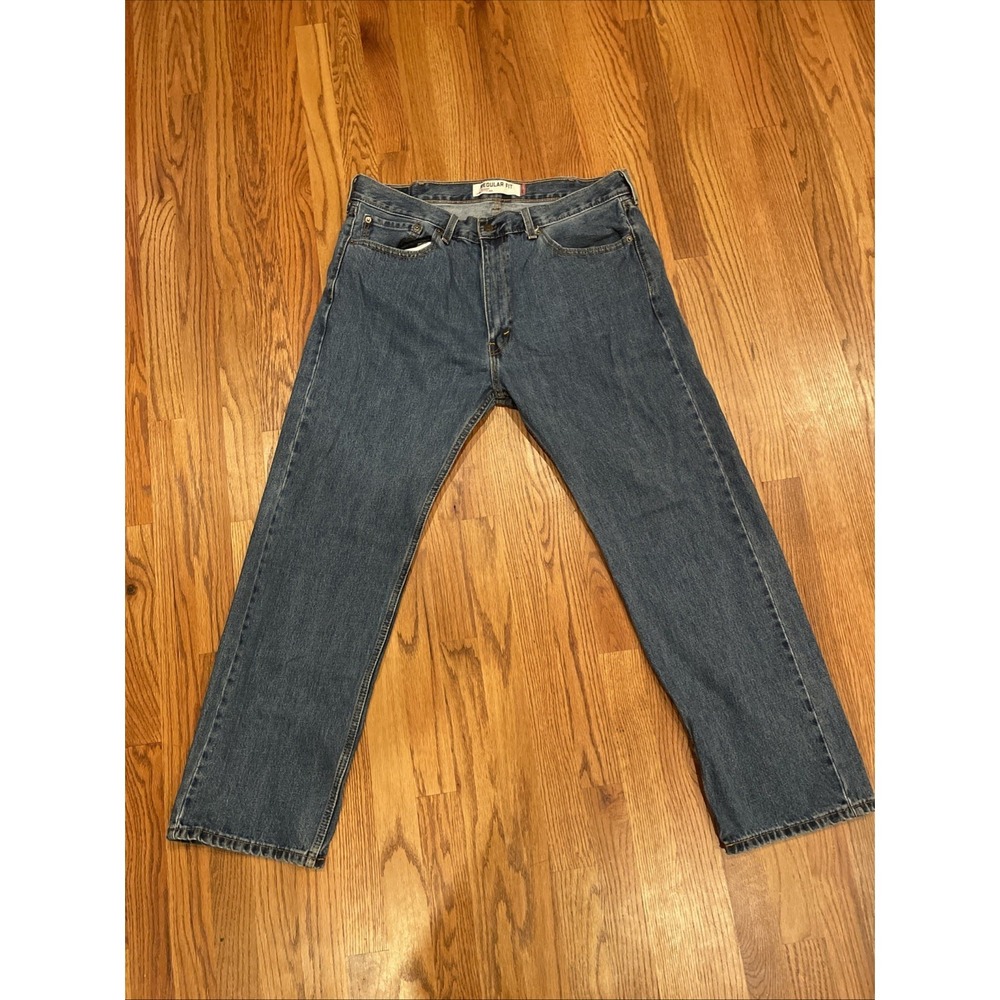 Levi's Men's 505 Regular Fit Blue Medium Wash Jeans Modern 2010's Size 38x30